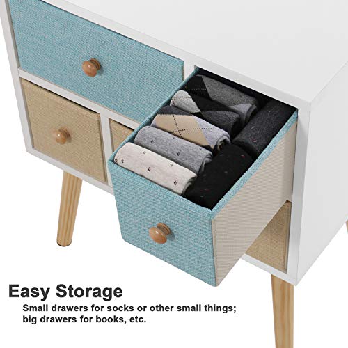 Lifewit Nightstand With 4 Fabric Drawers Bedroom Side Table Import It All