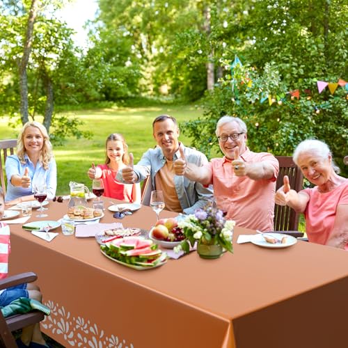 Image of Oudain 4 Pack Cielito Lindo Party Decoration Mexican Tablecloth Disposable Plastic Terracotta Mexican Cielito Lindo Baby Shower Table Decor Wedding Birthday Party Decorations(Floral,White)