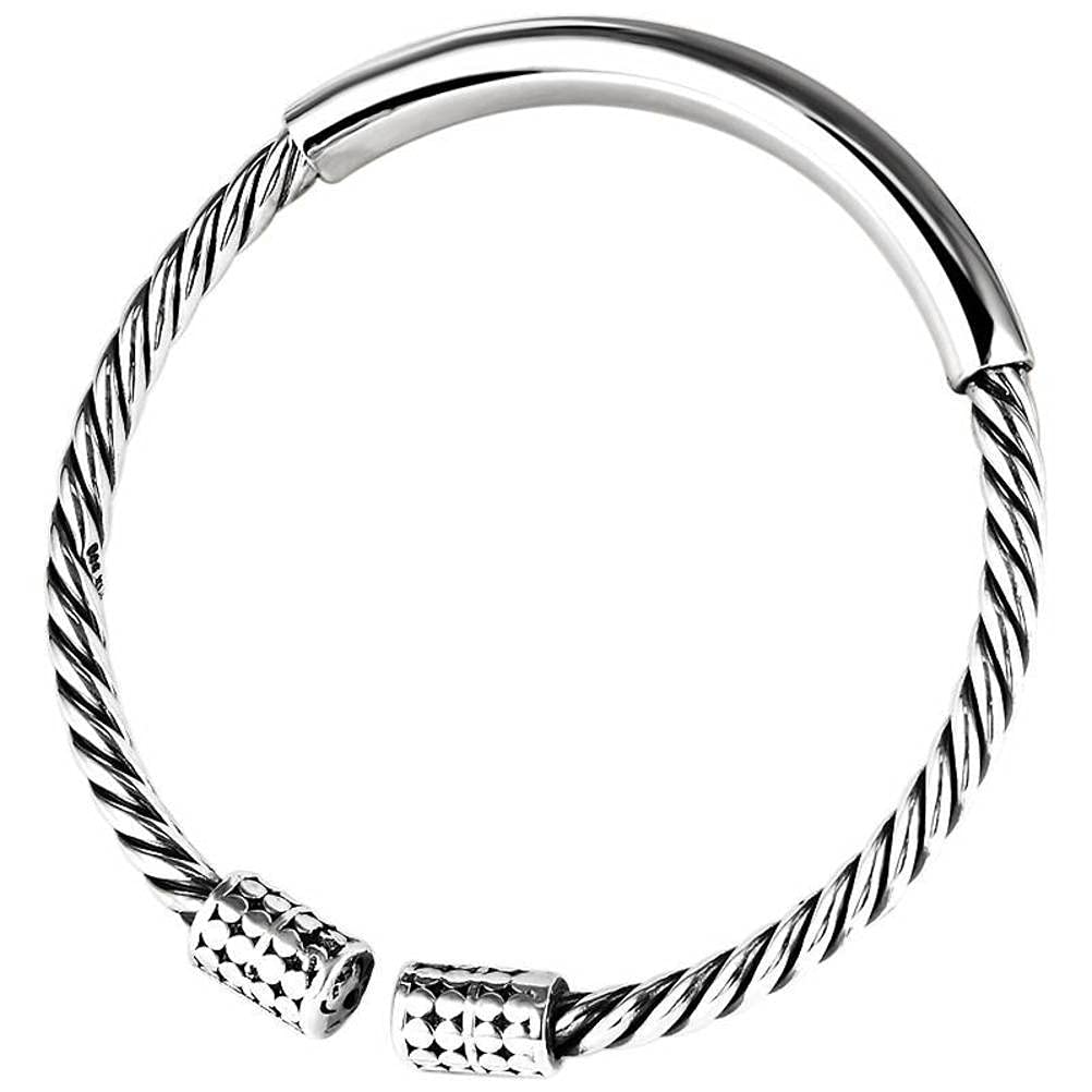 Brazaletes de cadena con brazalete, brazalete de plata, brazalete retro Brazalete de plata esterlina Cuerda de cáñamo trenzada Pulsera abierta retro suave Brazalete de plata esterlina 26g (Color : 26g
