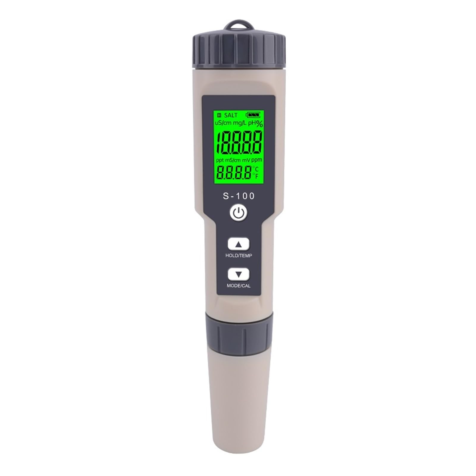 4in1 Salt/EC/TDS/TEMP Meter S-100 Salt Salinity Tester Waterproof Saltmeter Gauge Water Quality Measure Tool
