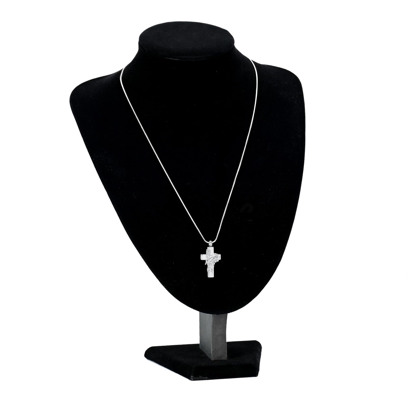 Collar de urna para cenizas, flores, cenizas, collar conmemorativo, cruz de colibrí, joyería de cremación, cenizas, recuerdos, collar de regalo para mujeres y hombres