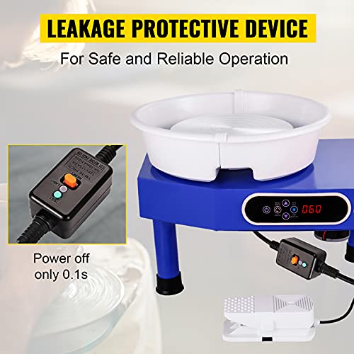 Image of VEVOR Pottery Wheel, Pottery Forming Machine 9.8 inch LCD Touch Screen, 350W Ceramic Pottery Electric DIY Clay Sculpting Tools, Foot Pedal & Detachable ABS Basin for Adults and Beginners Art Craft
