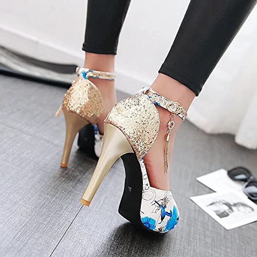 Sequin Printed Fish Mouth high Heels4