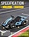 Blitzshark 24V Kids Go Kart 300W Drift Kart Powerful Electric Pedal Kart Outdoor Race Toy, with 2X150W Strong Motor, 7AH Battery, EVA Tire, Drift/Sports Mode, Brake Pedal, Length Adjustment, Blue