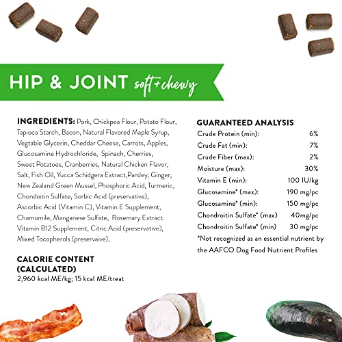 Dogswell Hip & Joint Soft & Chewy Dog Treats, Bacon, 14 Oz. Pouch #TOP2