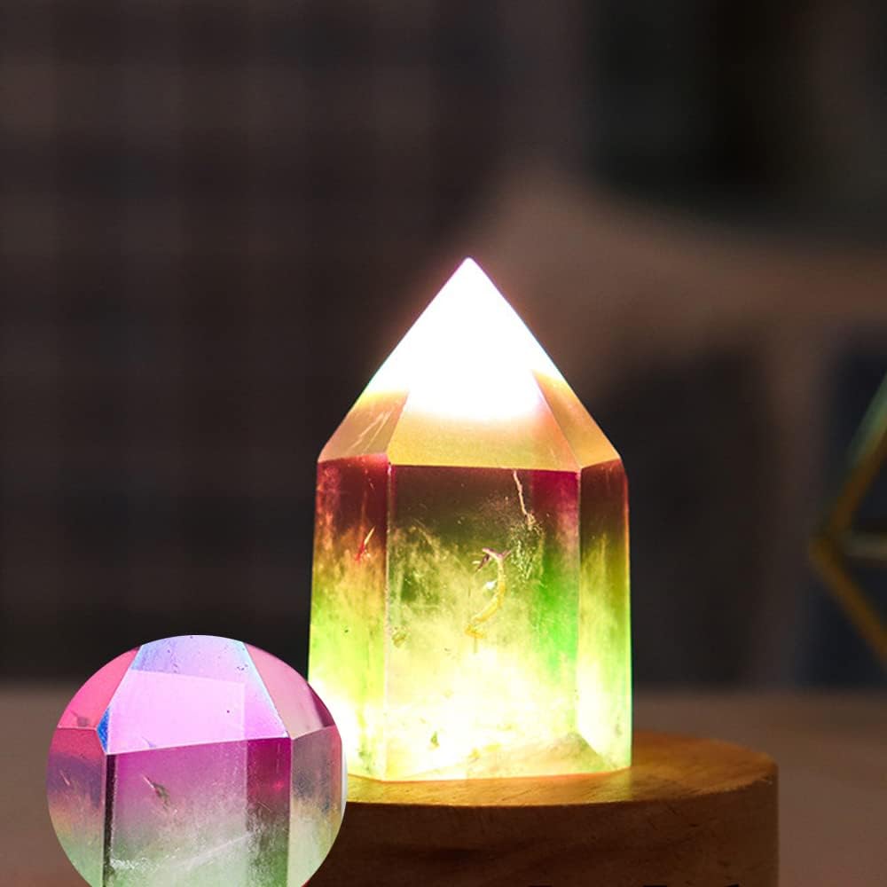 Natural Crystal Stone Night Light Bedroom Decor Sleep Relax USB Plug Nightlight 2 Colors 1 Pcs