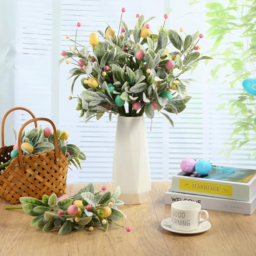 Zeyune-12-Pcs-Easter-Artificial-Flowers-Eggs-and-Berries-Decorations-157in-Easter-Faux-Picks-Spray-Spring-Floral-Stems-Twig-Branches-for-Home-Flower-Arrangement-Table-Centerpieces-Party-Decor Zeyune 12 Pcs Easter Artificial Flowers Eggs and Berries Decorations 157in Easter Faux Picks Spray Spring Floral Stems Twig Branches for Home Flower Arrangement Table Centerpieces Party Decor