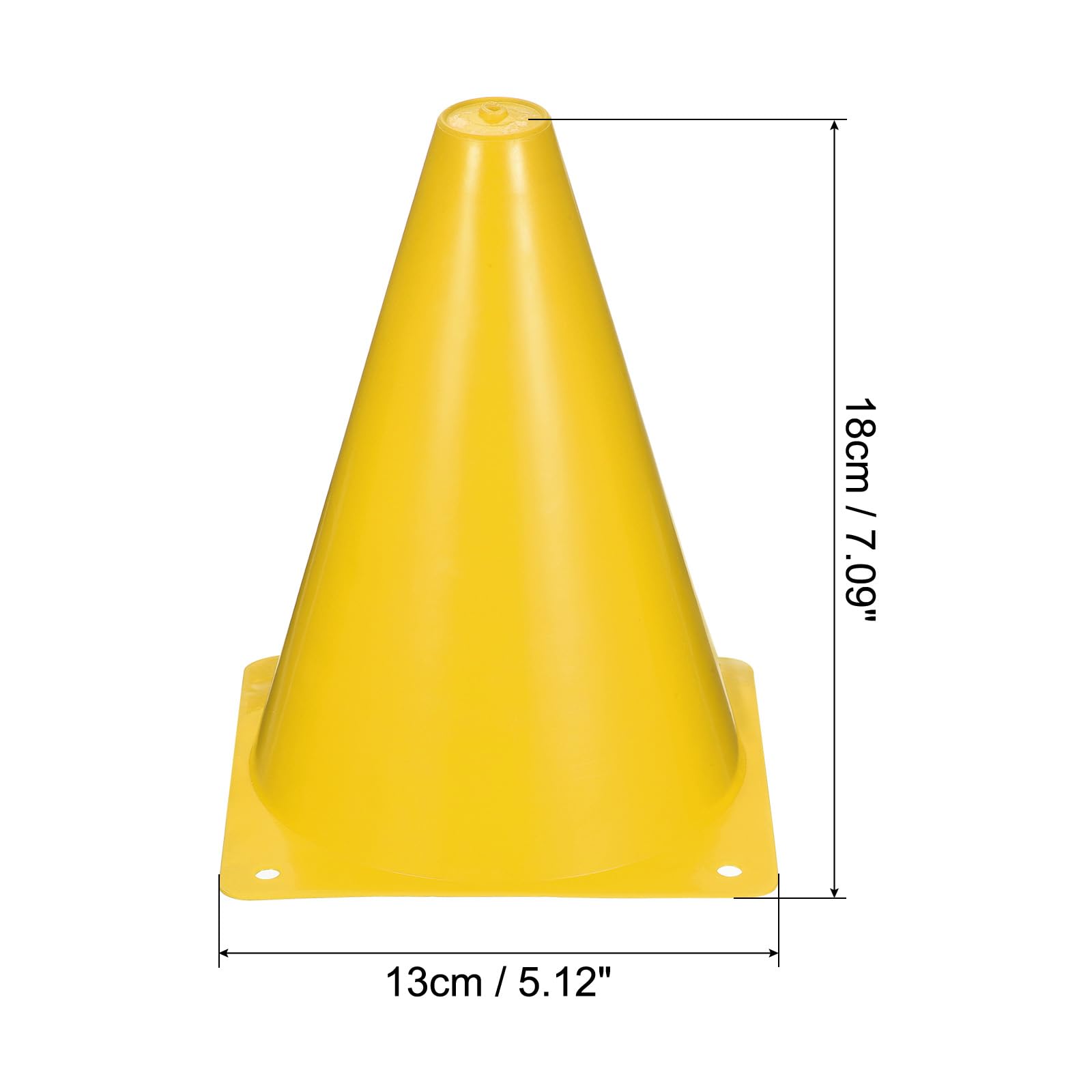 PATIKIL 7" Fútbol Conos, 24 Paquete Plástico Tráfico Entrenamiento Agilidad Campo Marcadores con Transporte Bolsa para Exterior Actividad Práctica, Amarillo