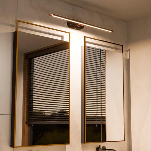 Image of Murphy 12W 3-in-1 Color Chnaging Black Rose Gold Finish LED Mirror Picture Wall Light,Bathroom Vanity Led Mirror Light with 2 Year Warranty (Cool White /Warm White /Natural White)-Pack of 1