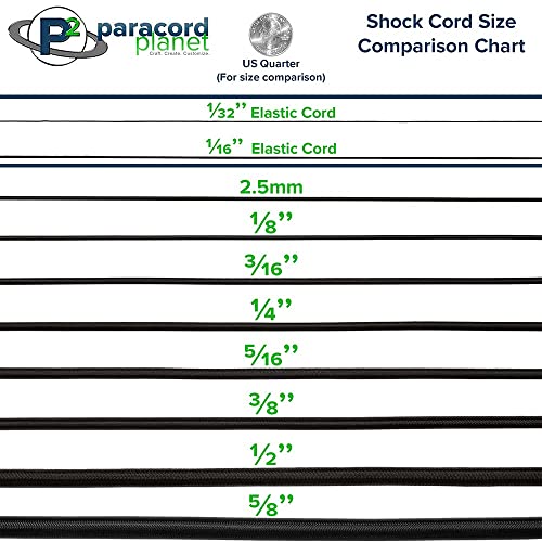 Image of PARACORD PLANET Elastic Bungee Nylon Shock Cord 2.5mm 1 /32 inch, 1 /16 inch, 3 /16 inch, 5 /16 inch, 1 /8 inch, 3 /8 inch, 5 /8 inch, 1 /4 inch, 1 /2 inch Crafting Stretch String 10 25 50 & 100 Foot Lengths