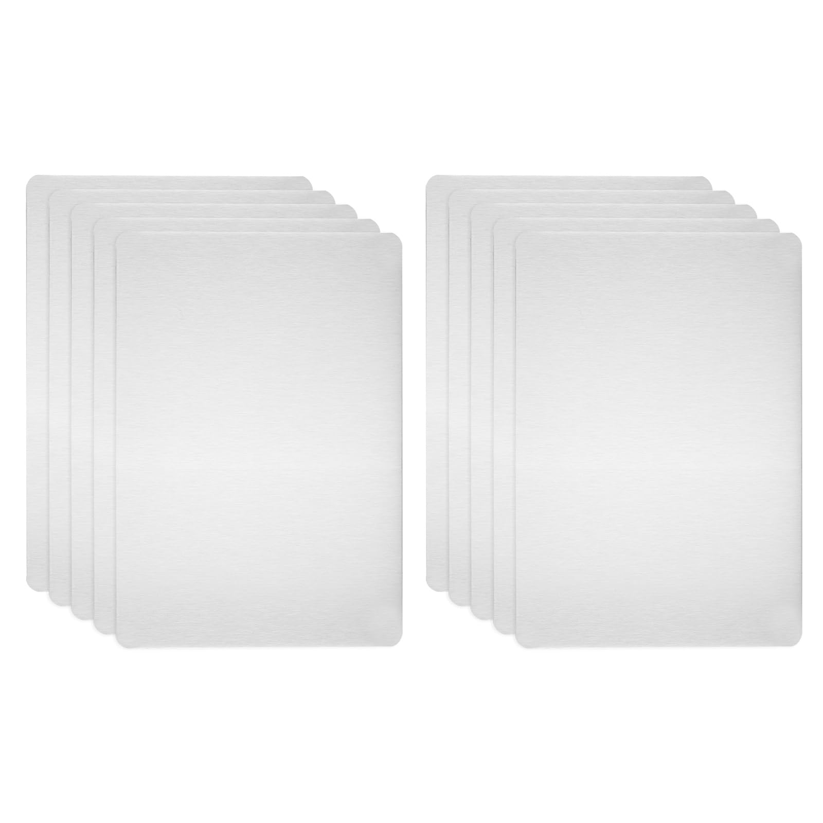 sourcing map 10pcs Metal Business Card Blanks, 66mm x 45mm x 0.4mm Stainless Steel Engraved Metal Business Visiting Name Cards for House Office DIY Gift Invitation(Silver, Brushed)