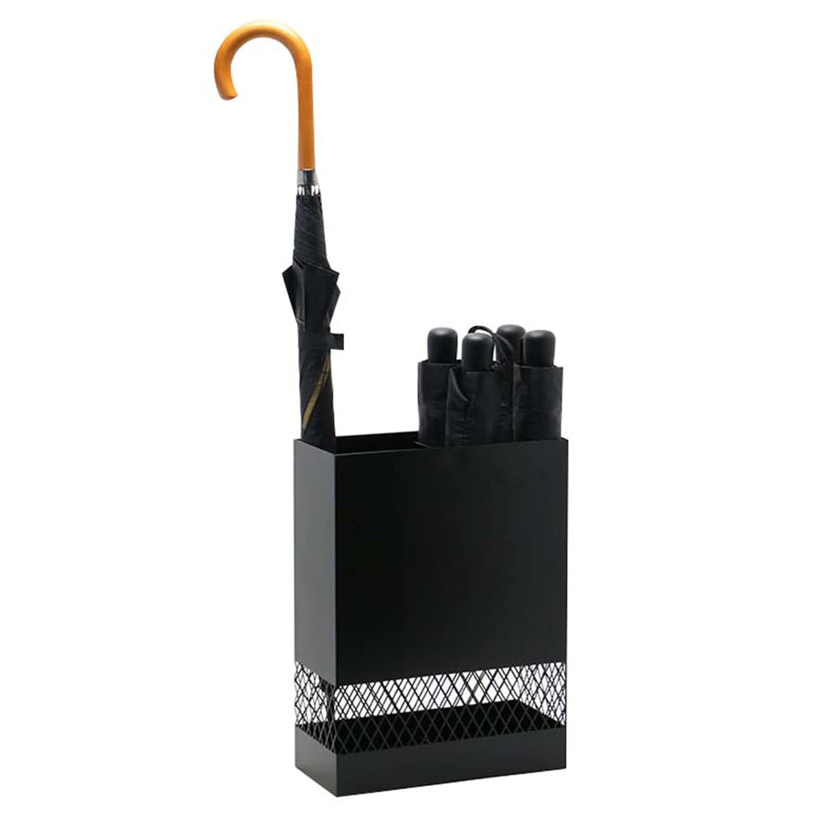 Porte-parapluie rectangulaire métal ajouré pour une entrée propre et nette