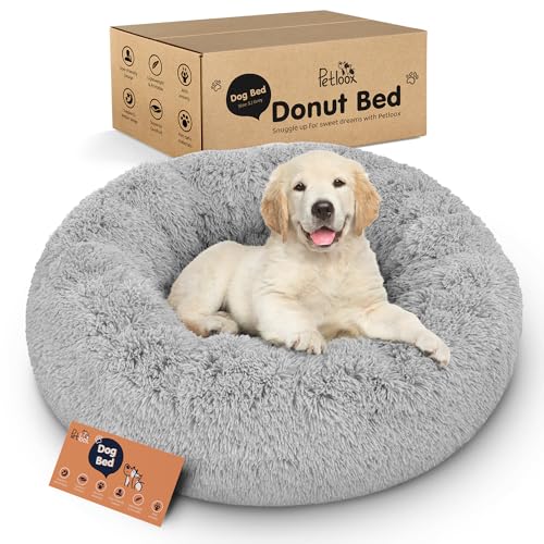 Donut Dog Bed - Premium Comfort for Anxiety Relief - Fluffy & Calming Design with Ultra-Plush...