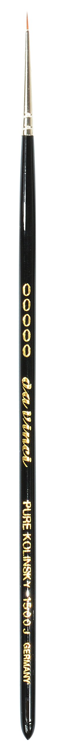 da Vinci Watercolor Series 1500J Paint Brush, Round Kolinsky Red Sable with Black Handle, Size 5/0