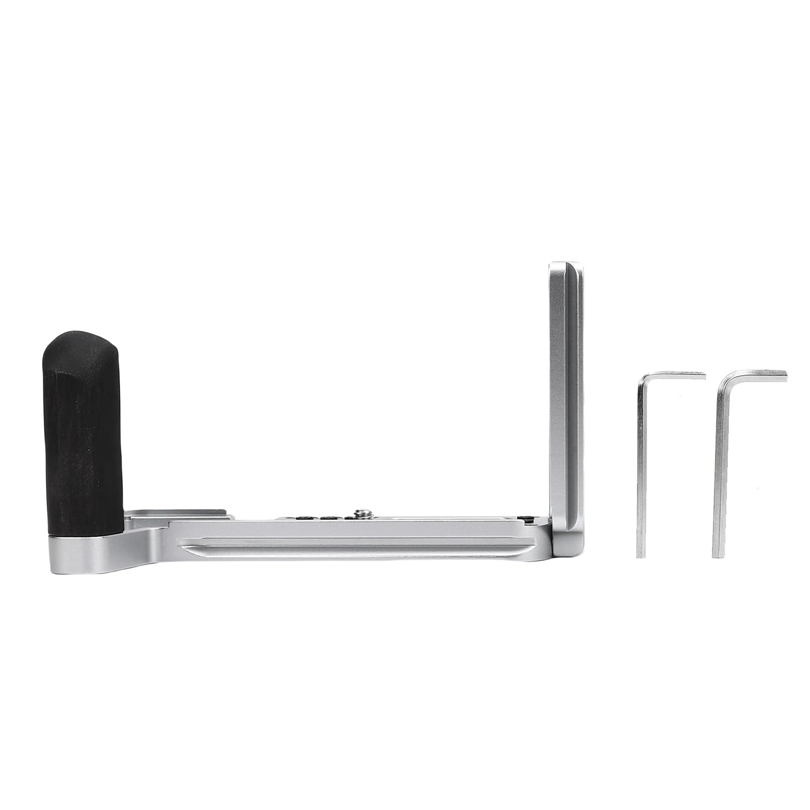 Handgriff L-Plattenhalterung Passend für XT3, Metallhandgriff L-förmiger Griff mit Holzgriff und Schnellwechselplatte QR-Halter Handgriff (Silver)