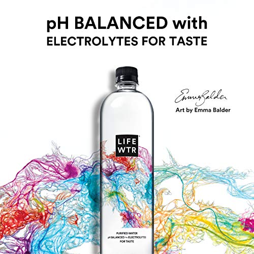 LIFEWTR Premium Purified Water, pH Balanced with Electrolytes for Taste, 23.7 Fl Oz Flip Cap Bottles, 700 mL Pack of 48 Count