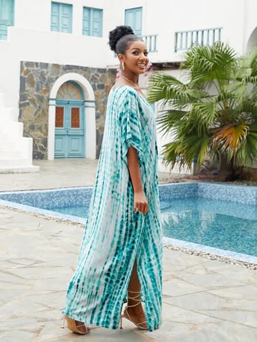 Image of Kaftan Dresses for Women Plus Size Bathing Suit Cover up Caftan Maxi Beach Dresses