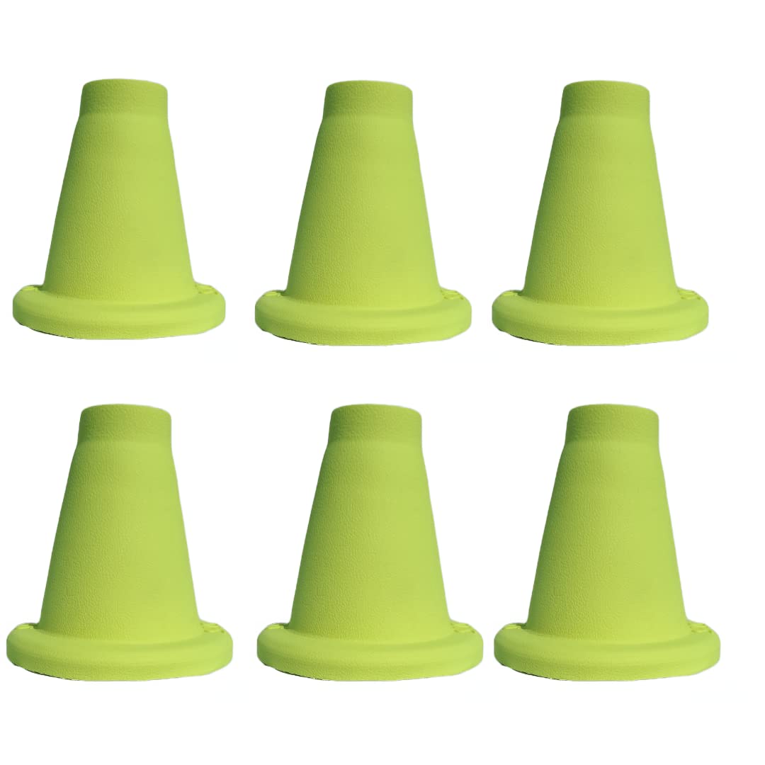 FORGO TPR Rubber Cricket Batting Tee for Cricket Practice (Pack of 6) (Fluro Yeellow)