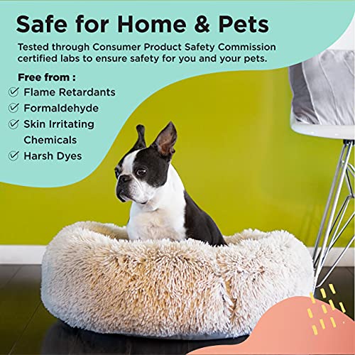 Best Friends by Sheri Cama para gatos e cães The Original Donut em pele felpuda castanho-acinzentada