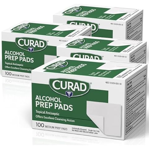 CURAD Alcohol Prep Pads (Pack of 4 Boxes) | 400 Pieces of Medium Isopropyl Alcohol Wipes Individually Wrapped | First Aid Alcohol Swabs for Cuts & Scrapes | Medical Alcohol Pads for General Cleansing Cover