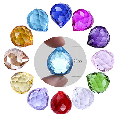 H&D HYALINE & DORA 20mm Multi-Color K9 Crystal Glass Feng Shui Faceted Decorating, Pack of 12 - Image 3