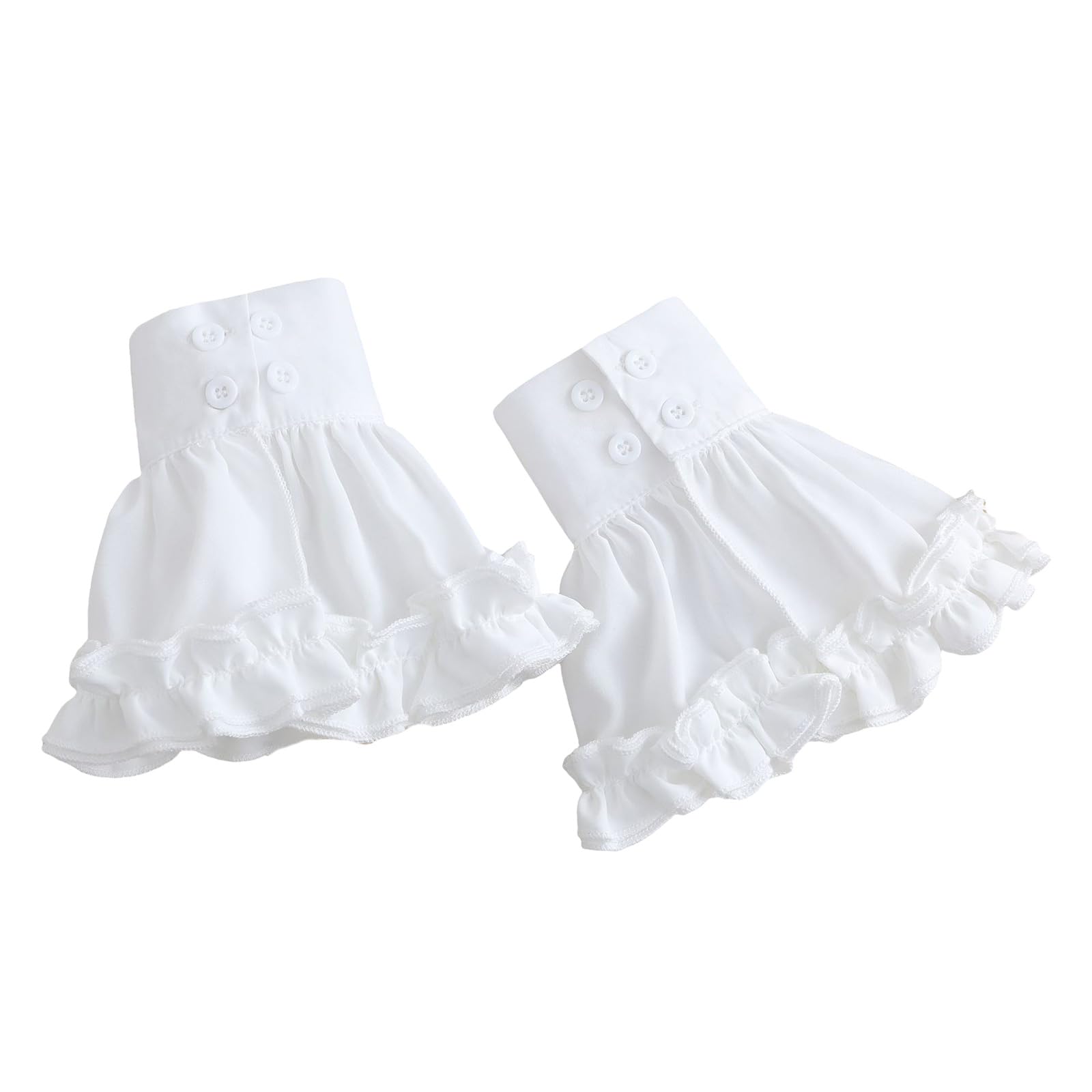 MICFENY Lace Ruffle Wrist Cuffs Decorative Sleeves Arm Covers for Women Shirt Sweater Enhancement All Matching Wrist Decoration