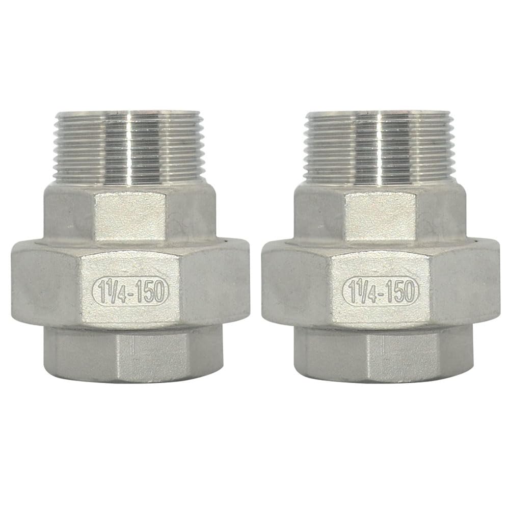 DAN SPEED NPT 1/2" Female x 1/2" Male Stainless Steel SS304 Cast Pipe Fitting (2pcs 1-1/4 inch)