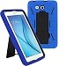 Samsung Tab 3 7.0 Lite Case by KIQ Drop Protection Hybrid Case Full Body Silicone Plastic Cover for Samsung Galaxy Tab 3 7" LITE [SM-T110] w/Kickstand and Screen Protector - Black/Blue