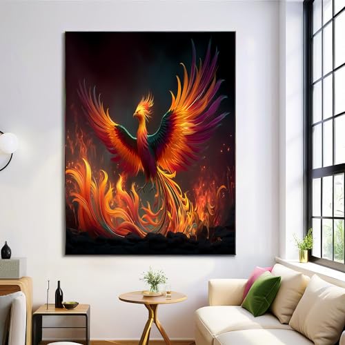 Tableau Décoration Murale Style Artistique Fantastique Illustration Phénix