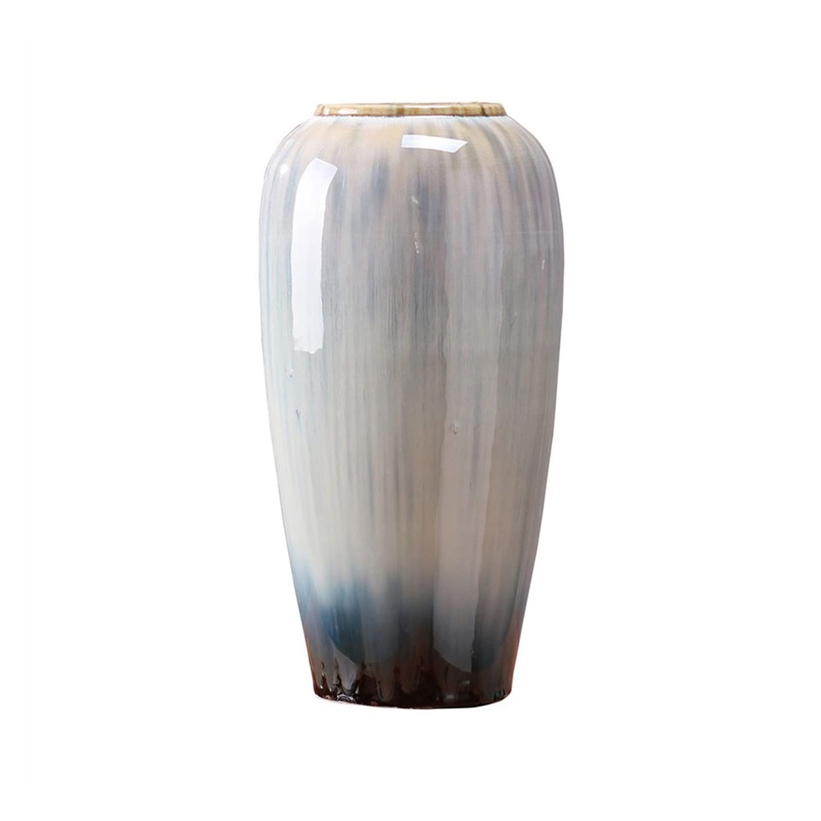 Bzgpmfud Grey Wolf Vase Desktop Simple Modern Ceramic High Temperature Kiln Varying Glazed Porcelain Ornaments Home Decorations Flowers(Grey Wolf)