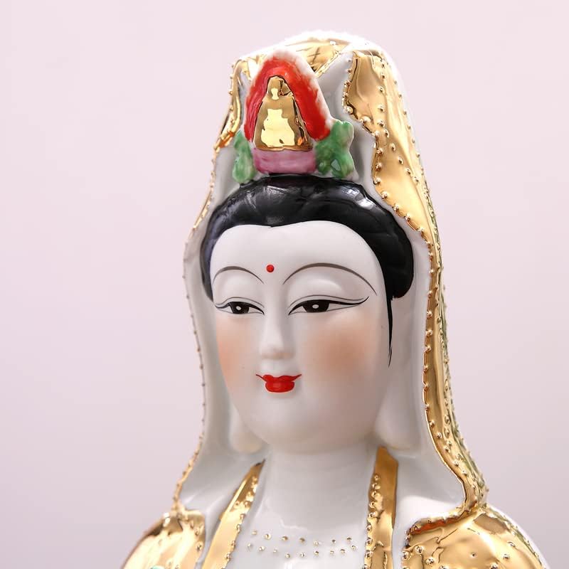 Miniatura 2 de Getrelax Estatua de Guan Yin Quan Yin Estatua budista Avalokiteshvara KuanyinEstatua de budismo en Lotus - Los mejores regalos chinos de Feng Shui