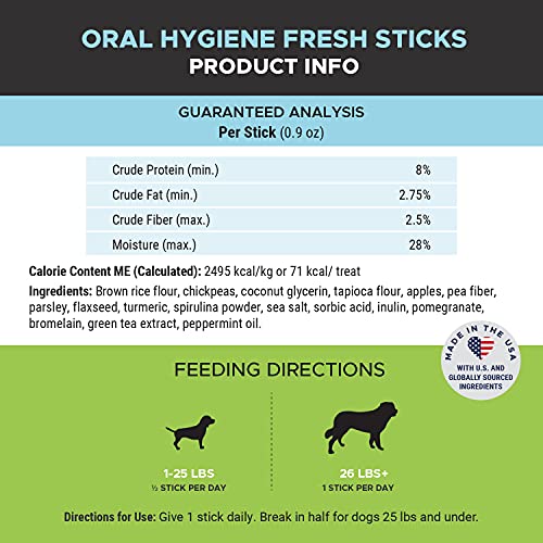Pet Honesty Dental Health Fresh Sticks - Oral Hygiene Dental Sticks for Dogs - Dental Dog Chews - Freshen Dog Breath, Reduce Plaque + Tartar - 16 Sticks - Image 6