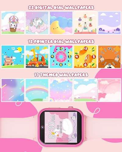 Image of Kikapabi Kids Toy Smart Watch, Suitable for 3+ Boys and Girls,Birthday Christmas New Year Gifts for 3+ Years Old Girls Boys.(Pink)