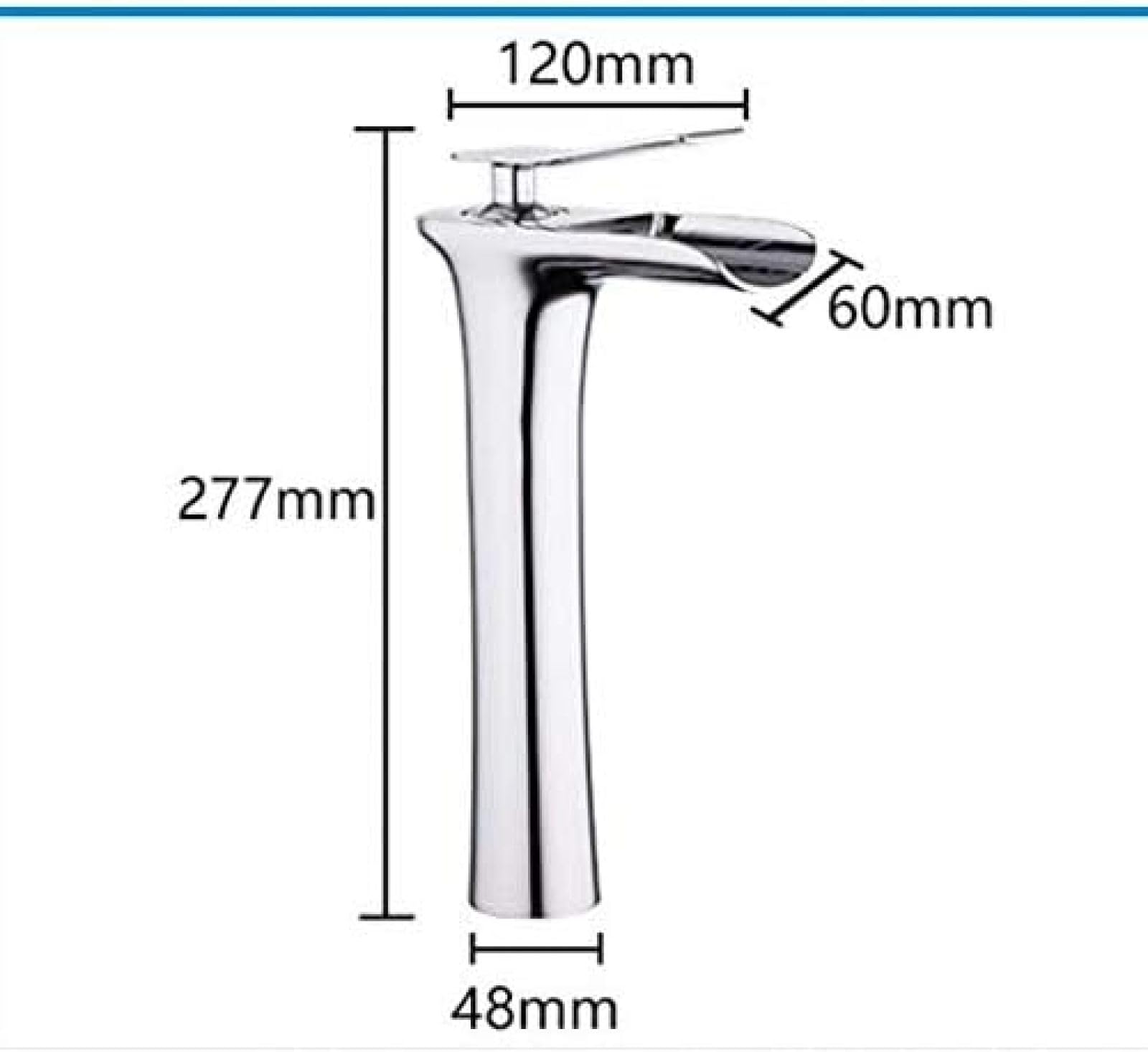 Wasserhahn, Waschbecken-Wasserhahn, Kaskaden-Waschbecken-Wasserhahn, Wandmontierter Waschbecken-Wasserhahn, Pool-Wasserhahn, Chrom-Legierungs-Wasserhahn, Badezimmer-Wasserfall