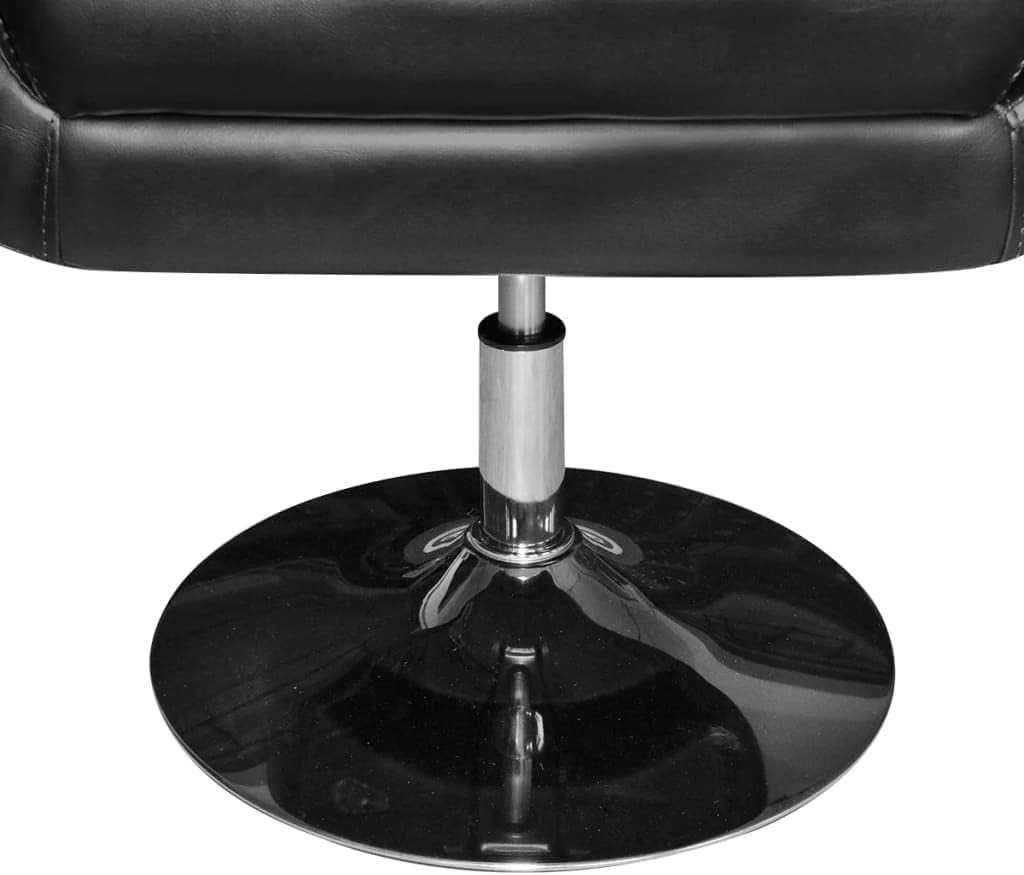 vidaXL Armchair Black Faux Leather, Chrome Steel, Wood Standard Swivel