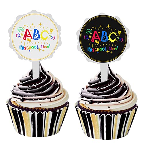 ABOOFAN 24 Pcs Funny Sobersert Cake Picks de Volta à Escola Frutas Pick Picks Bolo Picks