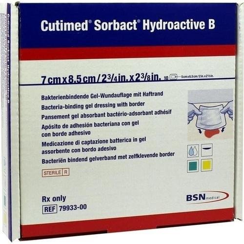 BSN Medical 79933-00 Cutimed Sorbact Hydroactive B Matrix Dressing, 7cm x 8.5cm (5cm x 6.5cm), Pack of 10