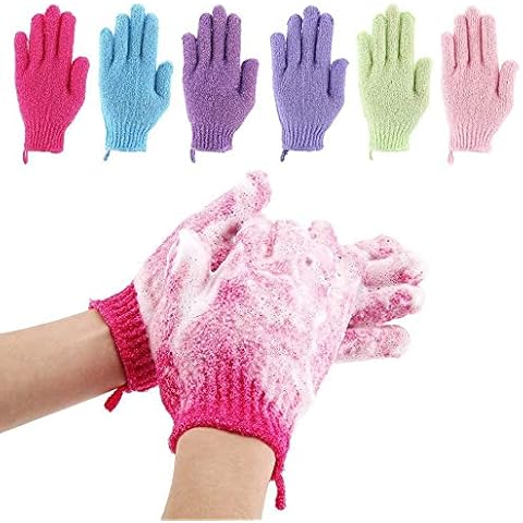 12 Pcs Exfoliating Shower Bath Gloves for Shower,Spa,Massage and Body Scrubs,Dead Skin Cell Remover Solft and Suitable for Men,Women and Children Cover