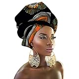 Chien Multi-color Urban Ladies Hair Accessory Headband,Bazin Wax Print Wrap Tie Scarf,African Head...