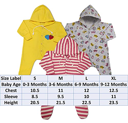 Image of New Born Baby Clothes Set Romper & Sleepsuit For Baby 0-3 Months (Pack of 3)