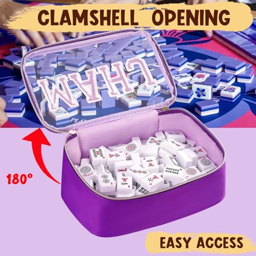 Bolsa para Fichas Mahjong, Resistente con Cierre Morada miniatura 4