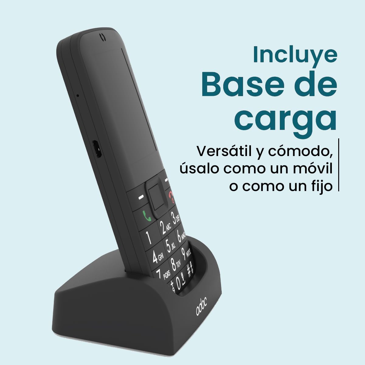 ADOC SP1 Teléfono Móvil para Personas Mayores, Negro
