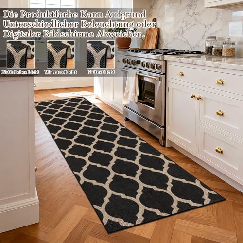 TUKDAK Weben Teppich Läufer Flur rutschfest 60x180cm, Waschbar Küchenteppich, Flurläufer Modern, Teppichläufer, Küchenläufer, Flur Teppich… – Ansicht 6