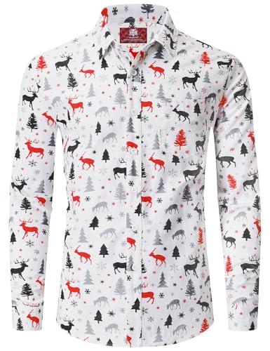Herberton Männer Lebkuchen Frohe Weihnachten Lange Ärmel Hemd