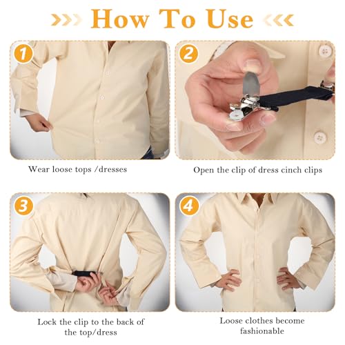 Image of YUXIANLB 6Pcs Dress Clips Back Cinch Set, Dress Cinch Clips Set, Waist Clip, Back Cinch Shawl Clips, Retro Sweater Clips, Retro Cardigan Collar Clips, Shirt Brooch Clips for Women Girls Wearing