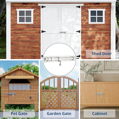 SAYAYO Türriegel Bolzenriegel Edelstahl Riegelschloss Schlossriegel Torriegel Abschließbar 230mm Riegel für Tor, Fenster, Zaun, EMS9200-LS