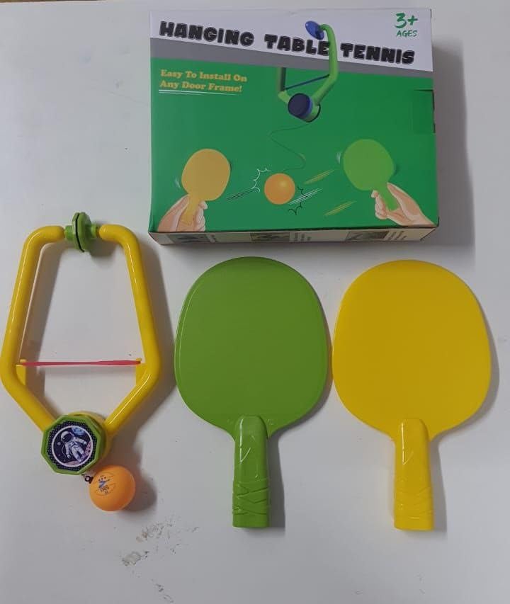 Image of Table Tennis Set - LETEST Game for KI Indoor Hanging Table Tennis Trainer for - Indoor Sports Toy for Kids Activities, Gifting, and Skill Development Extra 3 Bolls - Age 6 (A Multi)