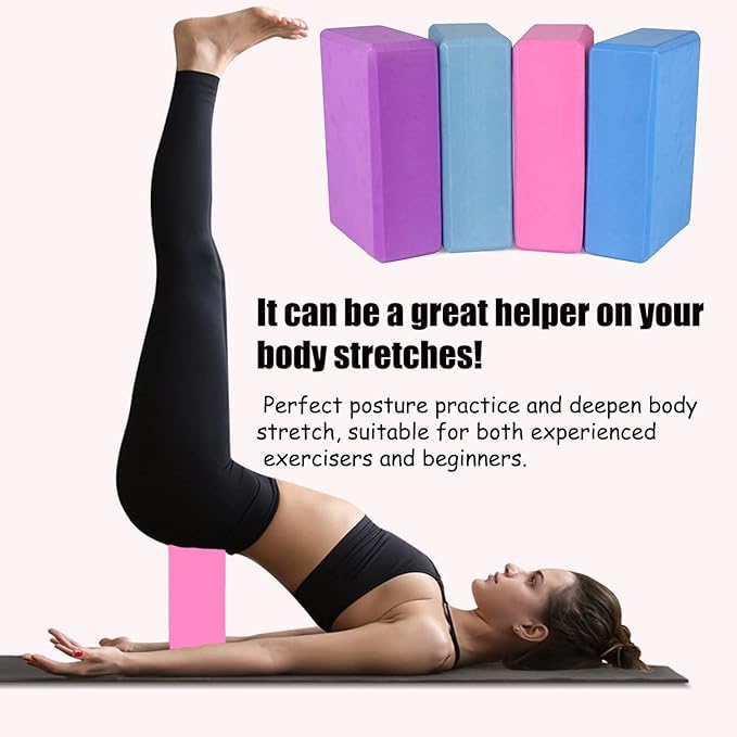 Shrevi Yoga Blocks to Improve Strength, Flexibility and Balance, Light Weight and Non-Slip Surface for Yoga, Pilates and Meditation (Pack of 2) Multicolour 2