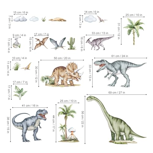 decalmile Large Dinosaurs Wall Stickers Animal Dino Tropical Palm Tree Wall Decals Boys Bedroom Playroom Baby Nursery Wall Decor(XXL) - Image 4