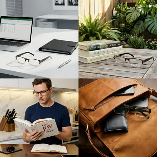 Image of Eyekepper Reading Glasses-4 Pack Brown-Clear Frame for Women Men Reading,Two-Tone Reader Eyeglasses
